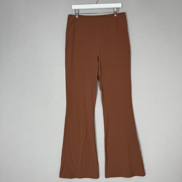 Lululemon Groove Super-High-Rise Flared Pants Womens 14 Roasted Brown Nulu Yoga - Picture 1 of 10